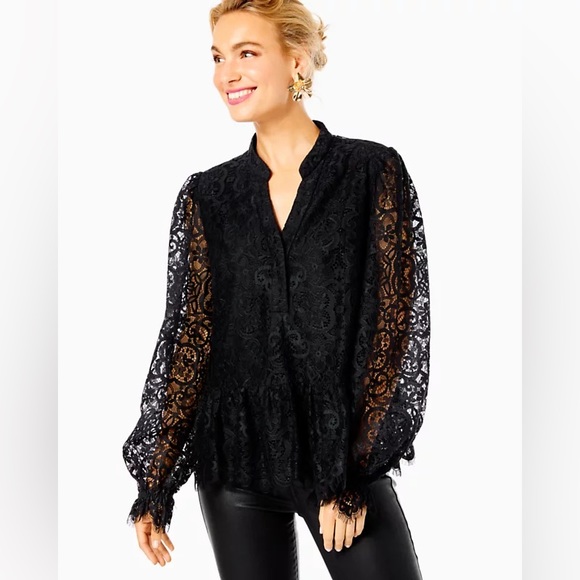 NWT Lilly Pulitzer Jacelynn Lace Top - Picture 1 of 13